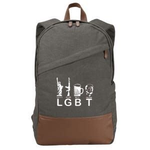 LGBT Liberty Guns Beer Pro Donald Trump Cotton Canvas Backpack