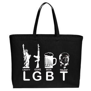 LGBT Liberty Guns Beer Pro Donald Trump Cotton Canvas Jumbo Tote