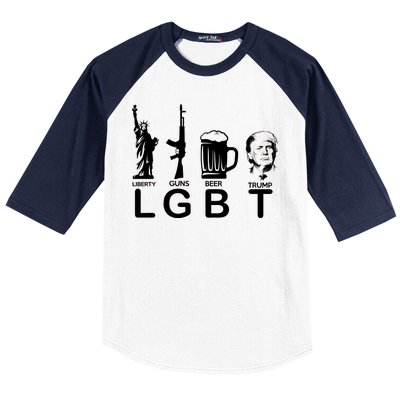 LGBT Liberty Guns Beer Pro Donald Trump Baseball Sleeve Shirt