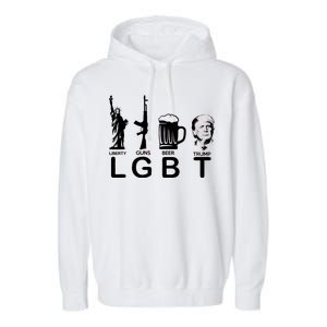 LGBT Liberty Guns Beer Pro Donald Trump Garment-Dyed Fleece Hoodie