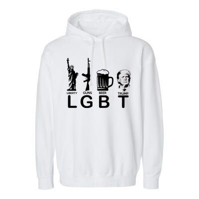 LGBT Liberty Guns Beer Pro Donald Trump Garment-Dyed Fleece Hoodie