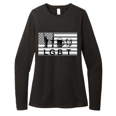 LGBT Liberty Guns Beer Trump Womens CVC Long Sleeve Shirt