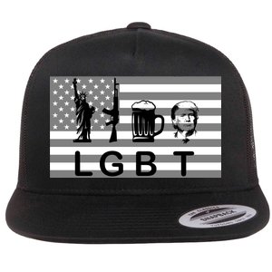 LGBT Liberty Guns Beer Trump Flat Bill Trucker Hat