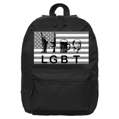 LGBT Liberty Guns Beer Trump 16 in Basic Backpack