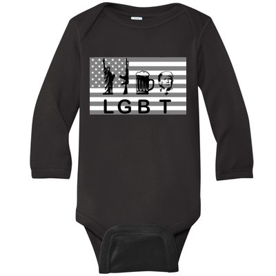 LGBT Liberty Guns Beer Trump Baby Long Sleeve Bodysuit