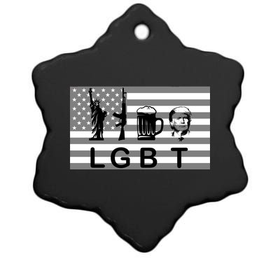 LGBT Liberty Guns Beer Trump Ceramic Star Ornament