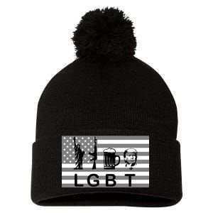 LGBT Liberty Guns Beer Trump Pom Pom 12in Knit Beanie