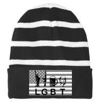 LGBT Liberty Guns Beer Trump Striped Beanie with Solid Band