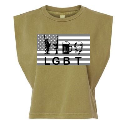 LGBT Liberty Guns Beer Trump Garment-Dyed Women's Muscle Tee