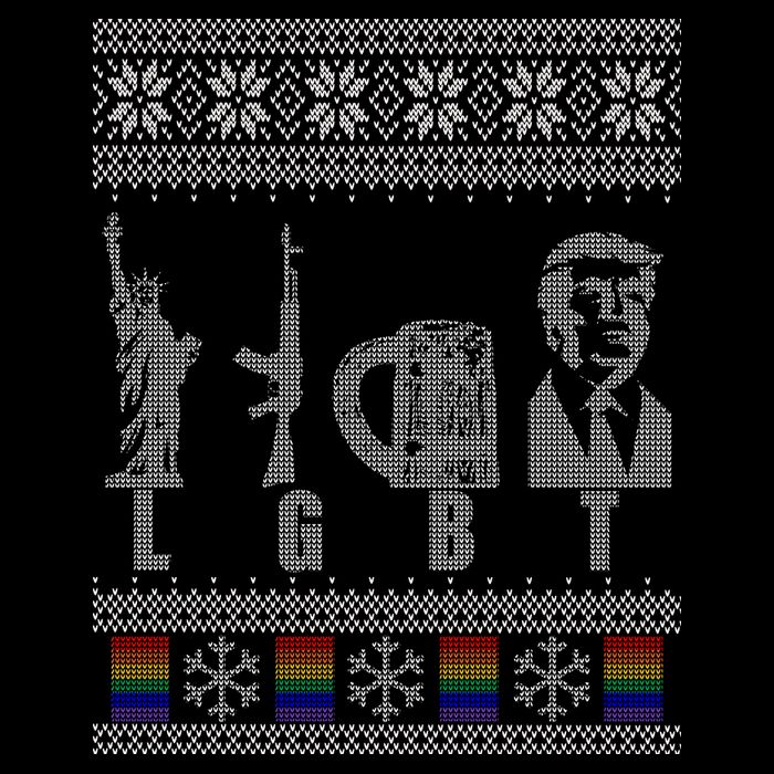 LGBT Liberty Guns Beer Trump Support Ugly Christmas Doggie Tank