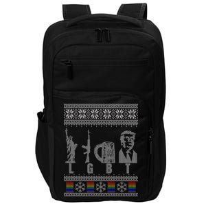 LGBT Liberty Guns Beer Trump Support Ugly Christmas Impact Tech Backpack