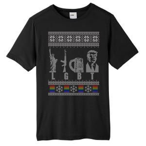 LGBT Liberty Guns Beer Trump Support Ugly Christmas Tall Fusion ChromaSoft Performance T-Shirt