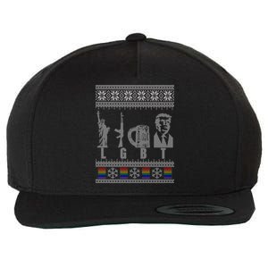 LGBT Liberty Guns Beer Trump Support Ugly Christmas Wool Snapback Cap