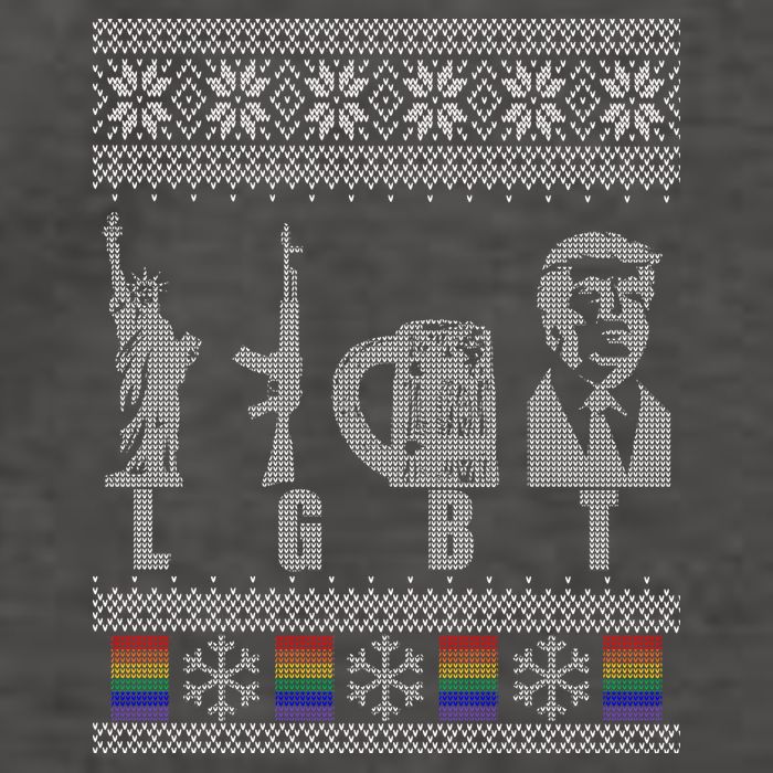 LGBT Liberty Guns Beer Trump Support Ugly Christmas Vector Backpack
