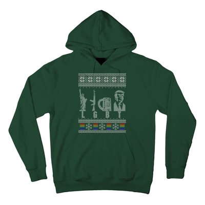 LGBT Liberty Guns Beer Trump Support Ugly Christmas Hoodie