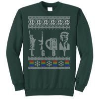 LGBT Liberty Guns Beer Trump Support Ugly Christmas Sweatshirt