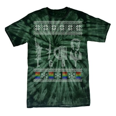 LGBT Liberty Guns Beer Trump Support Ugly Christmas Tie-Dye T-Shirt