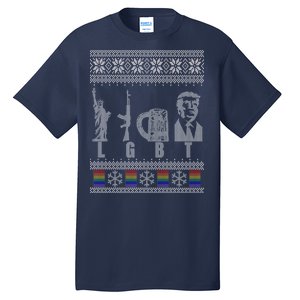 LGBT Liberty Guns Beer Trump Support Ugly Christmas Tall T-Shirt