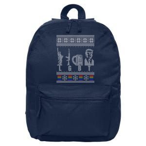 LGBT Liberty Guns Beer Trump Support Ugly Christmas 16 in Basic Backpack