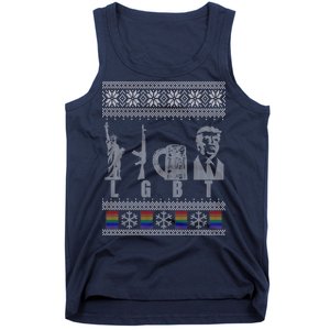 LGBT Liberty Guns Beer Trump Support Ugly Christmas Tank Top