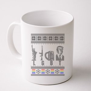 LGBT Liberty Guns Beer Trump Support Ugly Christmas Coffee Mug