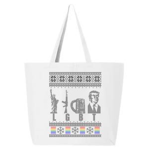 LGBT Liberty Guns Beer Trump Support Ugly Christmas 25L Jumbo Tote