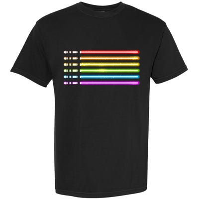 LGBT Lightsaber Gay Pride Flag Garment-Dyed Heavyweight T-Shirt