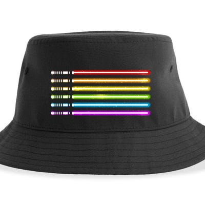 LGBT Lightsaber Gay Pride Flag Sustainable Bucket Hat