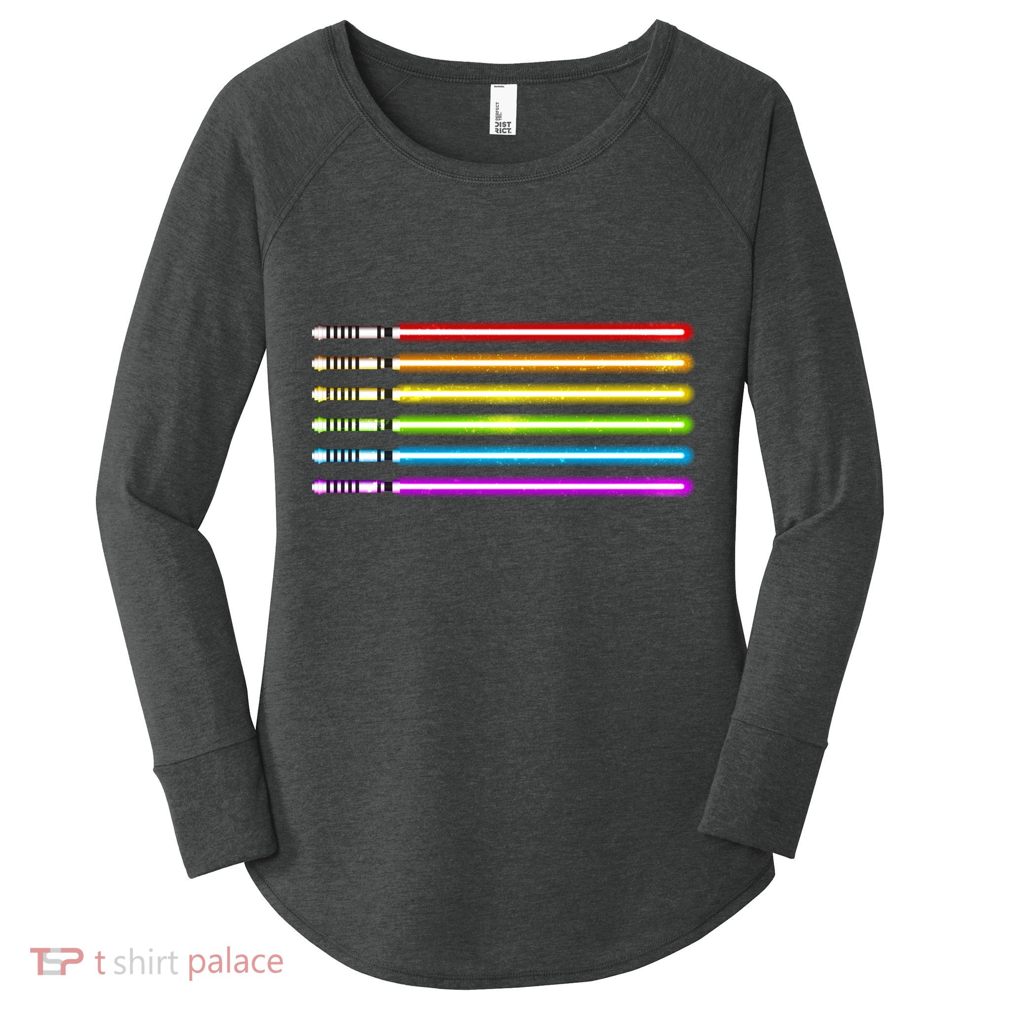 LGBT Lightsaber Gay Pride Flag Women's Perfect Tri Tunic Long Sleeve Shirt