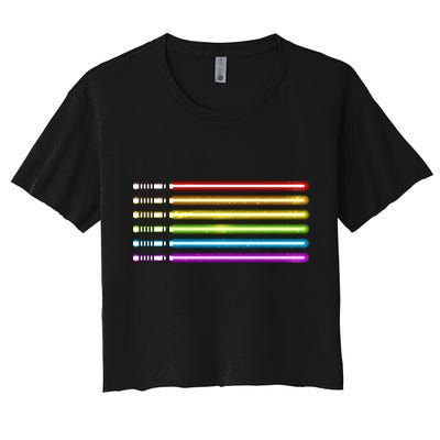 LGBT Lightsaber Gay Pride Flag Crop Top