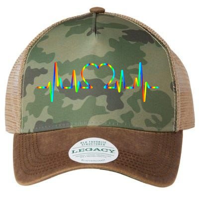 LGBT Love Heart Pulse  Legacy Tie Dye Trucker Hat