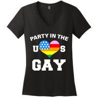 LGBT Party In The US Gay Women's V-Neck T-Shirt