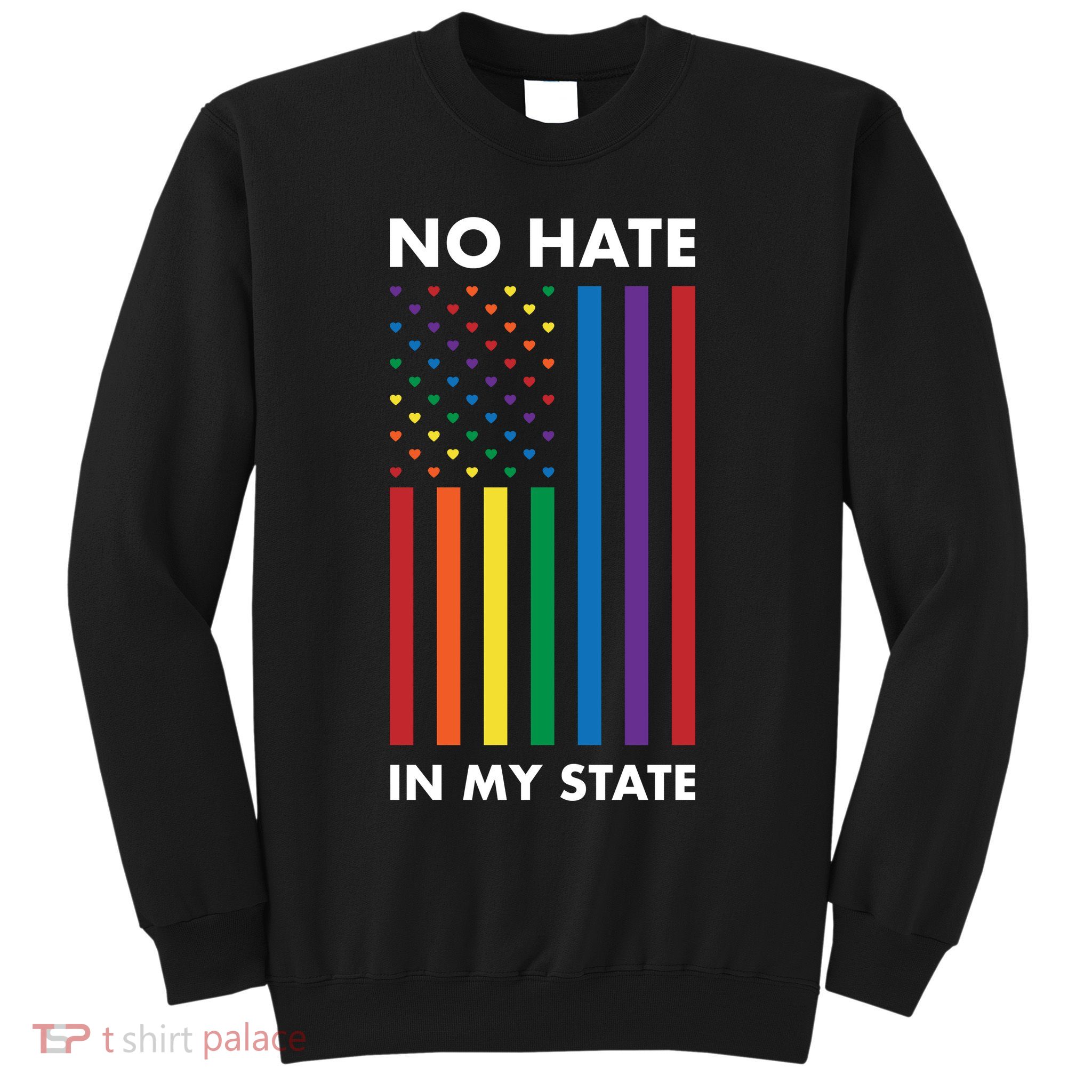 LGBT Pride Flag No Hate In My State Sweatshirt