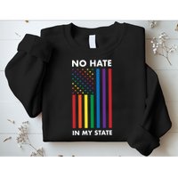LGBT Pride Flag No Hate In My State Sweatshirt