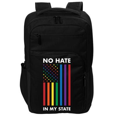LGBT Pride Flag No Hate In My State Impact Tech Backpack