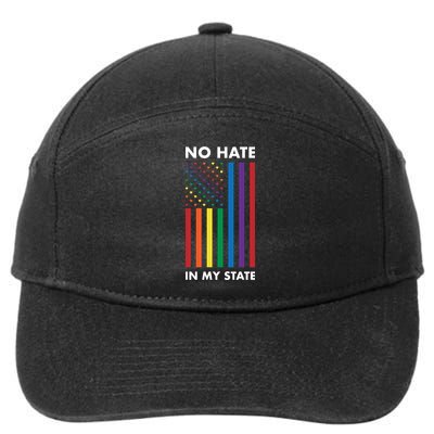 LGBT Pride Flag No Hate In My State 7-Panel Snapback Hat