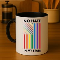 LGBT Pride Flag No Hate In My State Mug
