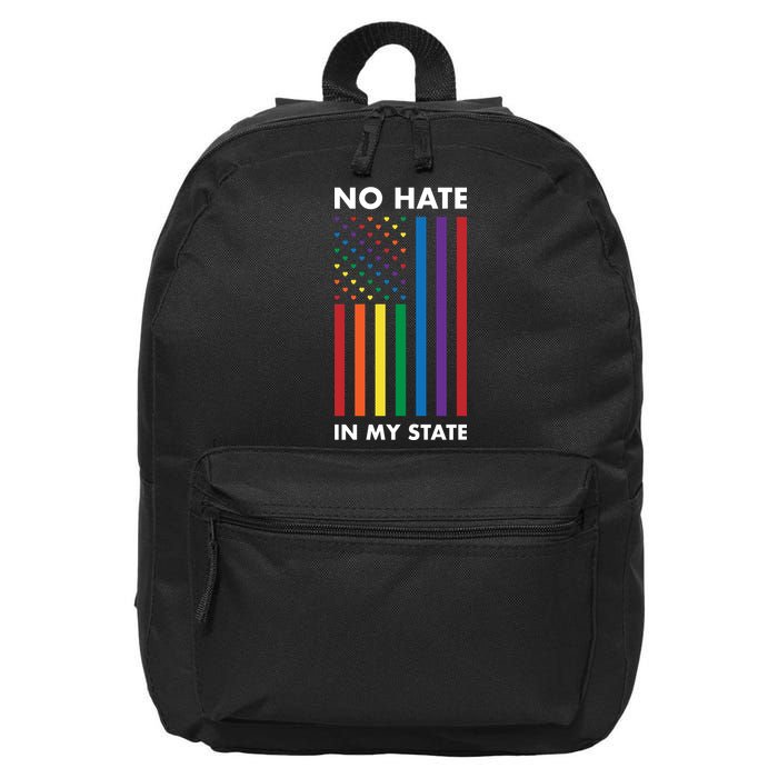 LGBT Pride Flag No Hate In My State 16 in Basic Backpack