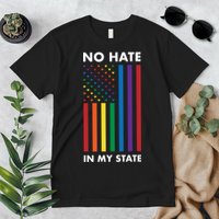 LGBT Pride Flag No Hate In My State Premium T-Shirt