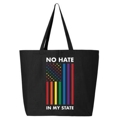 LGBT Pride Flag No Hate In My State 25L Jumbo Tote