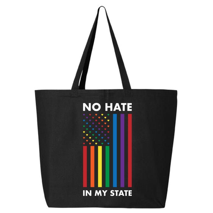 LGBT Pride Flag No Hate In My State 25L Jumbo Tote