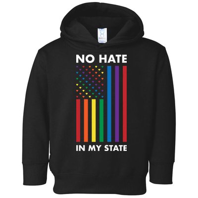 LGBT Pride Flag No Hate In My State Toddler Hoodie