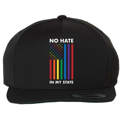 LGBT Pride Flag No Hate In My State Wool Snapback Cap