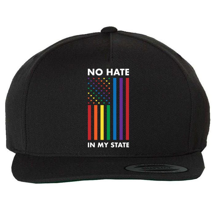 LGBT Pride Flag No Hate In My State Wool Snapback Cap