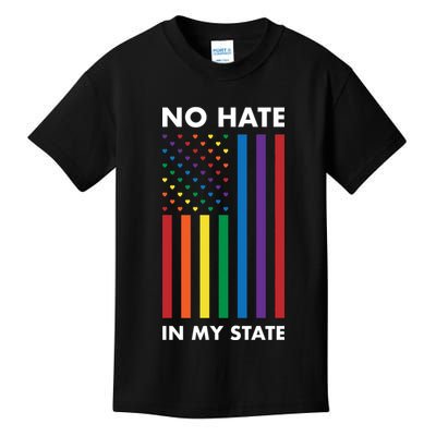 LGBT Pride Flag No Hate In My State Kids T-Shirt