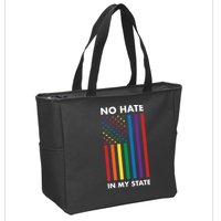 LGBT Pride Flag No Hate In My State Zip Tote Bag
