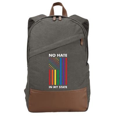 LGBT Pride Flag No Hate In My State Cotton Canvas Backpack
