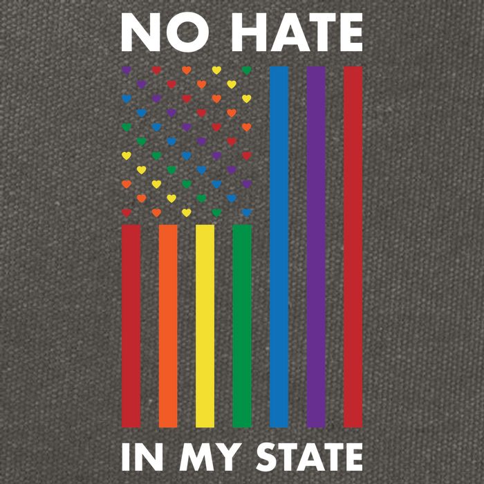 LGBT Pride Flag No Hate In My State Cotton Canvas Backpack