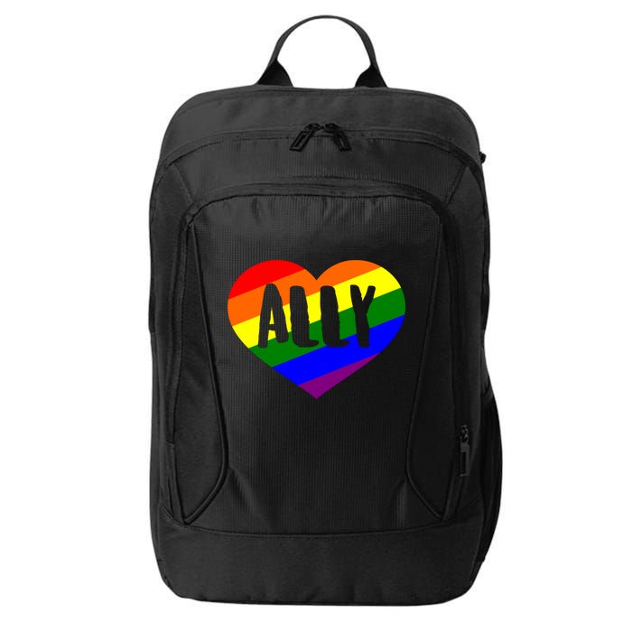 LGBT Pride Love Ally Heart City Backpack