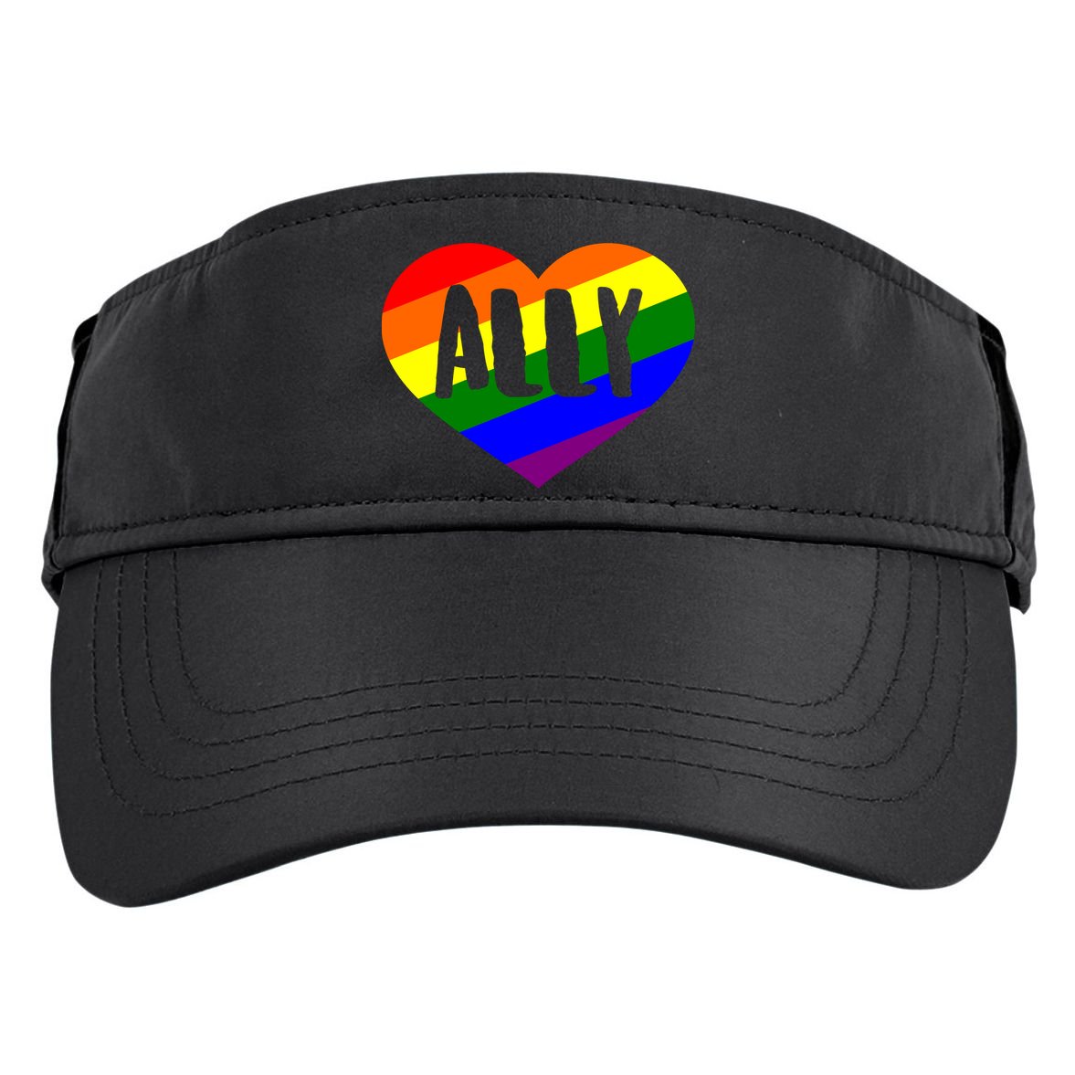 LGBT Pride Love Ally Heart Adult Drive Performance Visor